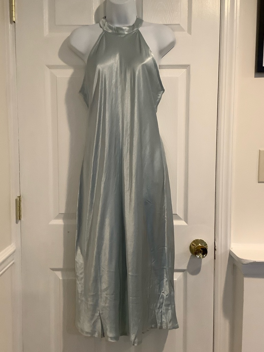 NWT LANSTON  Blue Formal Wedding Guest Prom Evening Wear Shimmery Gown Dress M